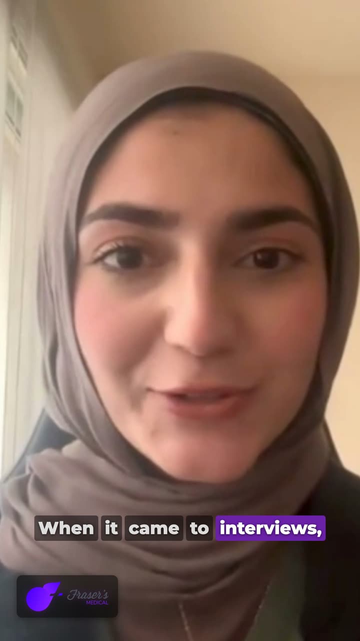 Mariam, a third-year medical student, speaking to camera